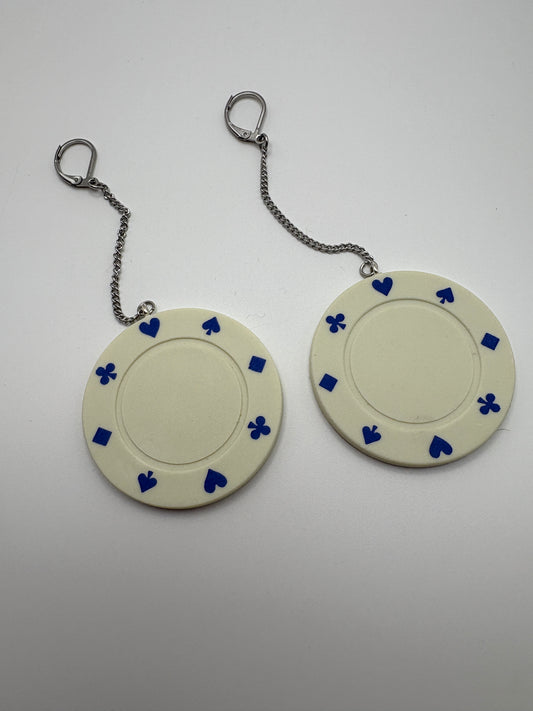 Poker Chip Earrings (Multiple Colors)