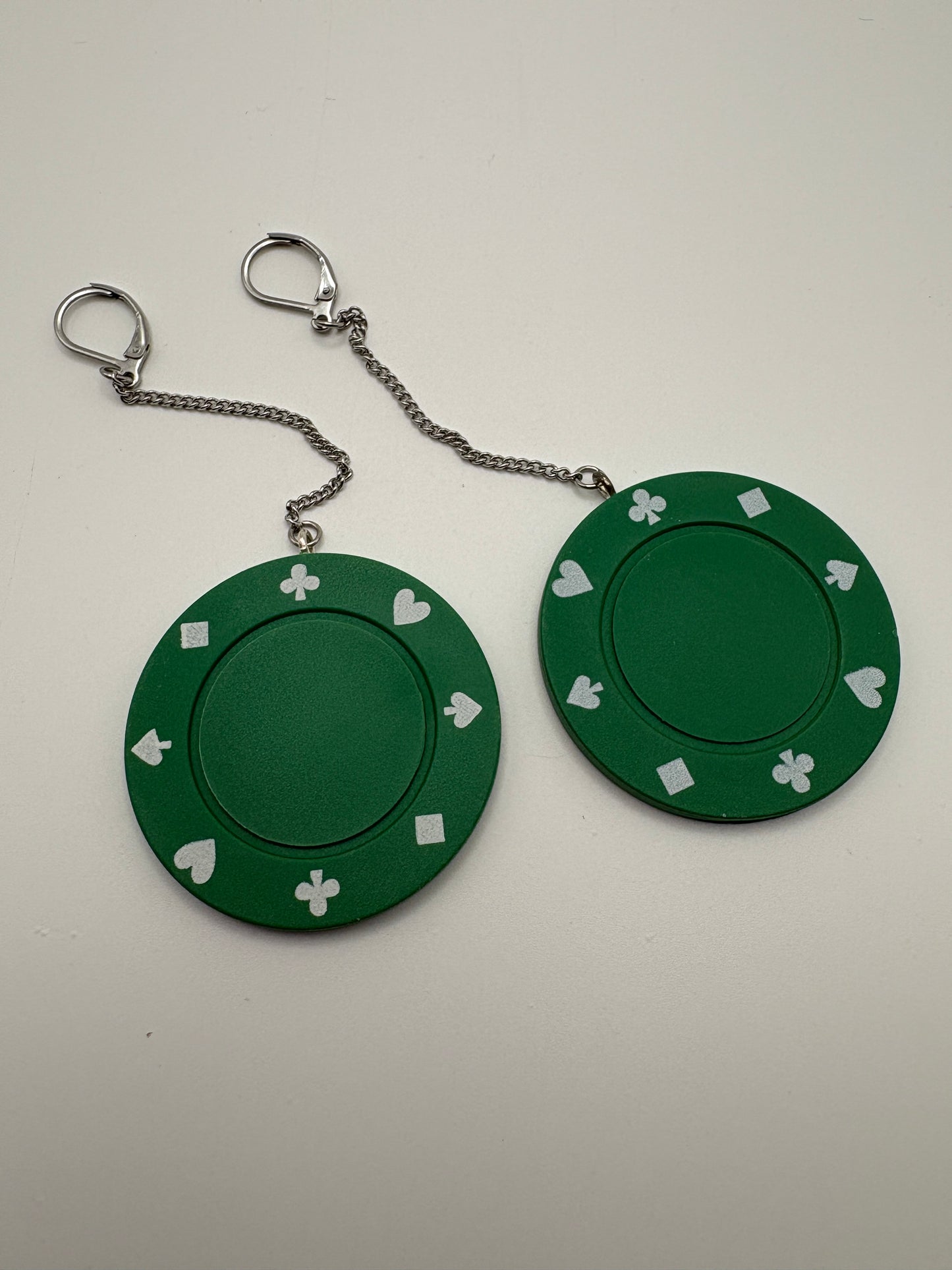 Poker Chip Earrings (Multiple Colors)