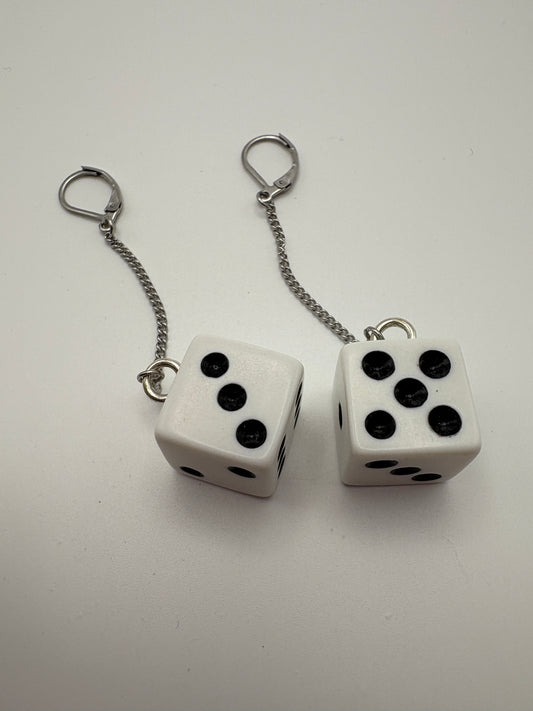 Dice & Chain Earrings
