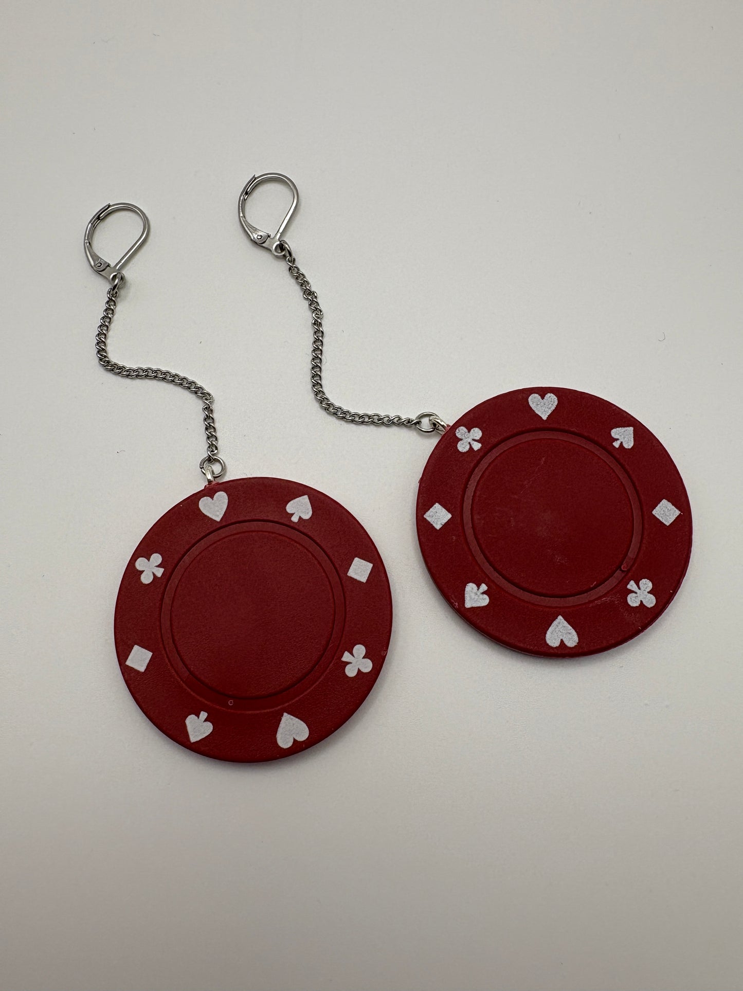 Poker Chip Earrings (Multiple Colors)